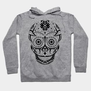 black sugar skull with a pattern smile ecopop Hoodie